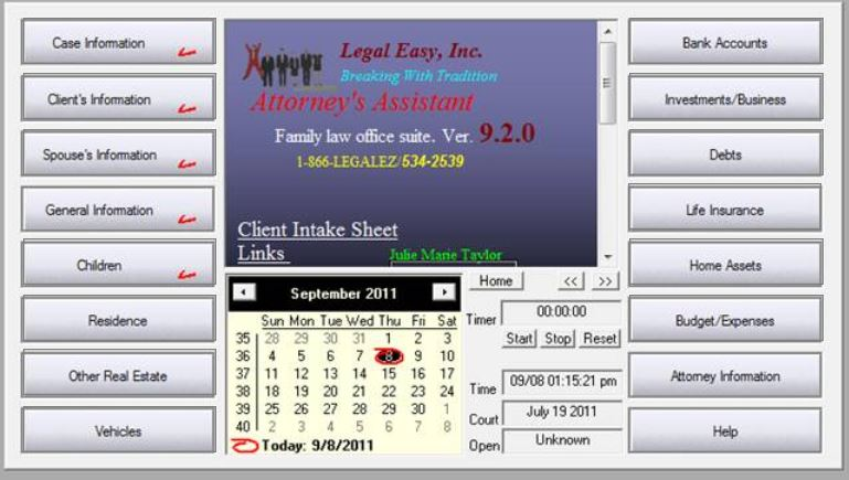screenshot of Attorneys Assistant